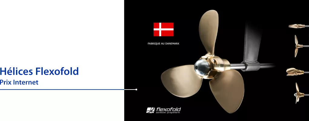 Hélices Flexofold repliables, Flexofold pour arbre d'hélice, Flexofold pour saildrive, Flexofold 2 pales, Flexofold 3 pales, Flexofold 4 pales
